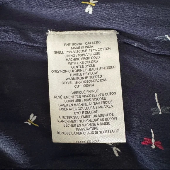 NWT Joie Ruffle Maxi Dress, Puff Sleeves, Tiered Skirt, Dragonfly Print, Sz L - Picture 13 of 15